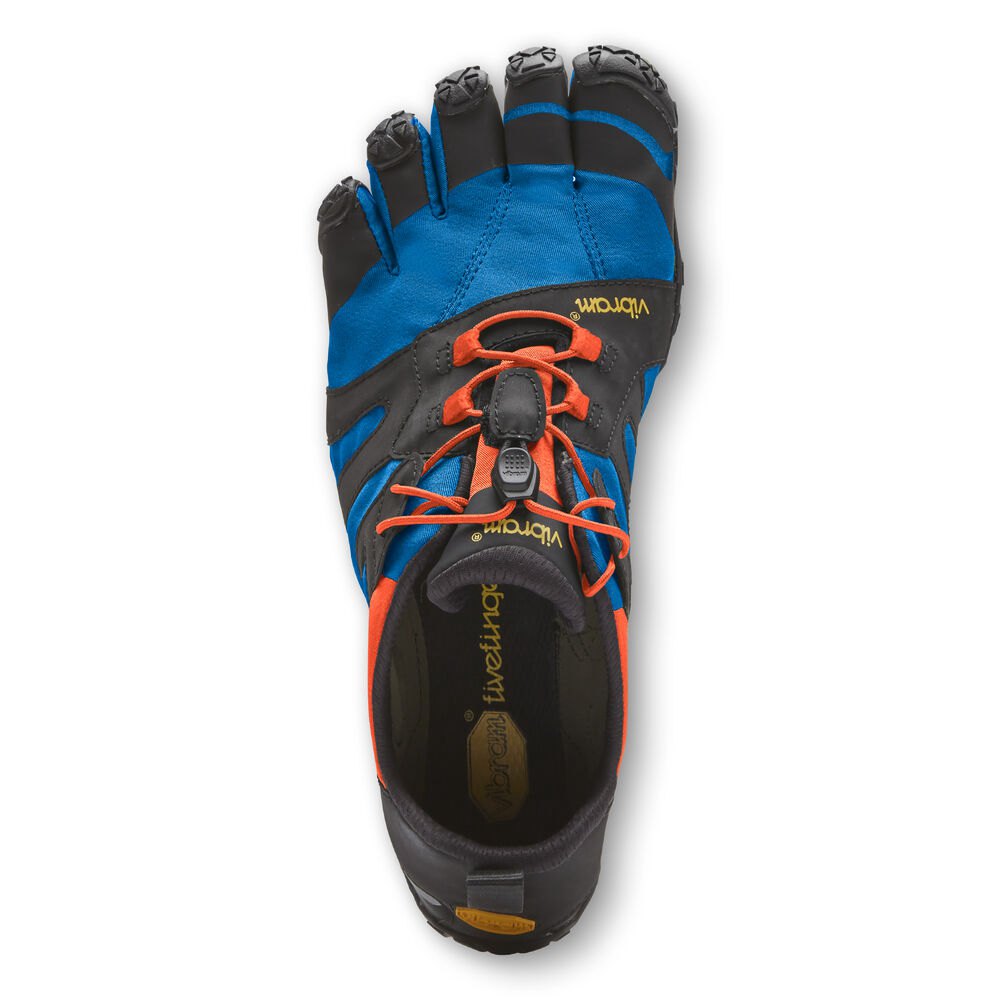 Vibram Five Fingers Mens Running Shoes - Blue/Orange - V-Trail 2.0 - 63451-TGPO